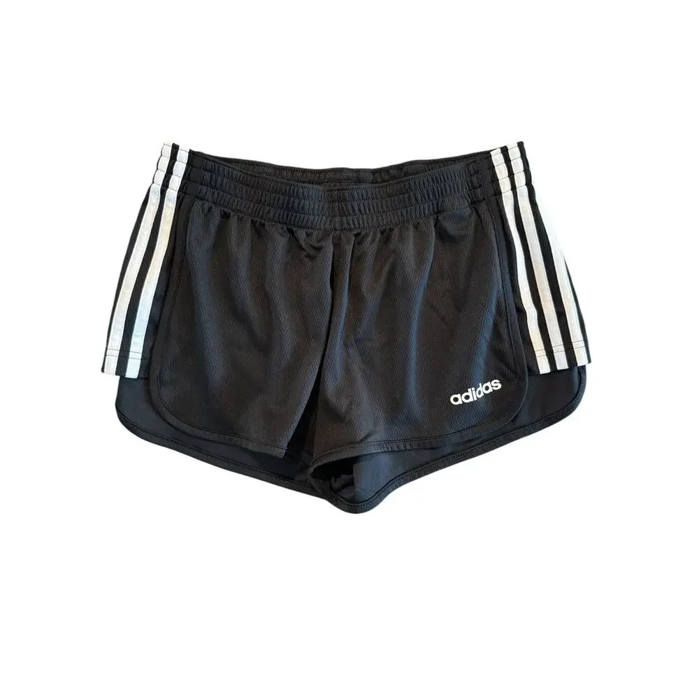 Adidas Women Size Small Shorts Training Athletic 3-Striped Black Workout Running